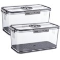thumbnail image 2 of 2 PCS Bread Boxes for Refrigerator Kitchen Countertop, Vegetable Fruit Cases Large Airtight Storage Containers, Bread Keeper Storage with Lid, Bread Food Holder Bins, 2 of 6