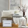 thumbnail image 3 of Aireolux 100% Cotton Egyptian Full Sheet Set, 1000 Thread Count Soft, Silky, Breathable & Deep Pocket 4-Piece Set Ivory, 3 of 9