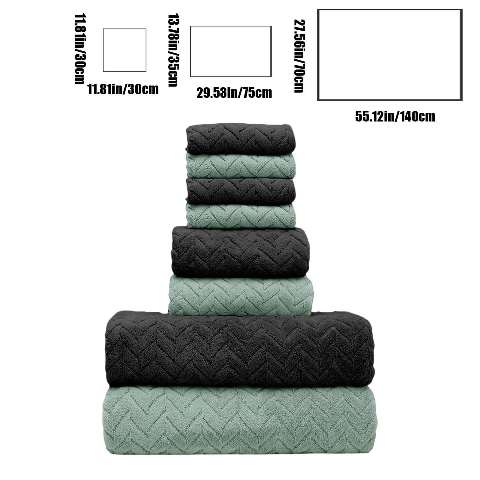 Wovilon Eight Pieces Of Velvet Square Towel Towel Bath Towel Plain Household Bath Wash Face Wipe Dry Absorbent Soft Household Set