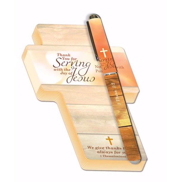 Christ to All 148225 KJV 1 Thess 12 Serving Jesus Notepad & Pen Set