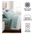 thumbnail image 6 of KriKac Extra Deep Pocket King Sheet Set, 6-Piece Ultra-Soft Microfiber Bed Sheets with 21" Deep King Fitted Sheet, Oversize Flat Sheet, 4 King Pillowcases, Sky Blue, 6 of 8