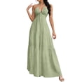 thumbnail image 2 of Aimik Women's Halter Tiered Maxi Dress Summer Twist Front Sleeveless Solid Color Maxi Dress Flowy Boho Beach Long Sundress, 2 of 6