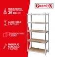 thumbnail image 2 of Estante Metálico 5 Niveles Guardex Anaquel Organizador Rack Color Gris, 2 of 8