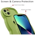 thumbnail image 4 of for iPhone 14 Case 6.1 Inch Curly Wave Frame Phone Case Cute Design Color Aesthetic Phone Case Soft TPU Shockproof Protective Bumper Case Cover for Girls, Green, 4 of 14