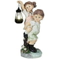 thumbnail image 2 of Northlight LED Solar Lighted Boy and Girl with Lantern Outdoor Garden Statue - 19.5", 2 of 9