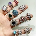 thumbnail image 6 of K-KED Luxurious Rings Wholesale Mixed Lots 5-100pc Big Gemstones Crystal Delicate Jewelry Ring-20pcs, 6 of 8