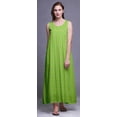 thumbnail image 2 of Bimba Robe de Nuit Maxi en Rayonne pour Femmes, Imprimée, Sans Manches, Robe de Nuit Maxi - S, 2 of 5