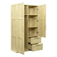 thumbnail image 5 of Cfowner 2 Door Wardrobe Cabinet with 2 Drawers and 5 Storage Spaces, 39.37"W x 19.49"D x 70.87"H, 5 of 9