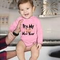 thumbnail image 3 of Baby Boys Romper My First Christmas Baby Boy Outfit New Year Cute Casual Jumpsuit Letter Print Boy Girl Bodysuit Pink 12-18 Months, 3 of 4