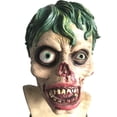 thumbnail image 1 of Máscara Zombie Clown Horror de resina con pelo verde y ojos rojos, 1 of 4