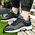 thumbnail image 5 of Mens Shoes,Elevator Casual Sneakers Lightweight Breathable Mesh Trainers Lace Up Sports Footwear With Hidden Lift Heel Height Increase,Shoes for Men,Grey,9, 5 of 9