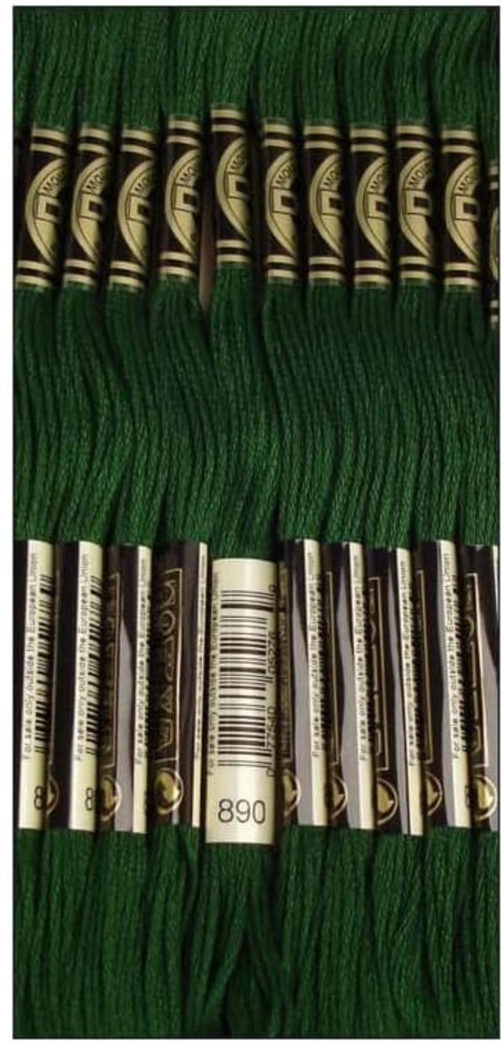 8.7-Yard DMC 117-890 6 Strand Embroidery Cotton Floss Ultra Dark Pistachio Green