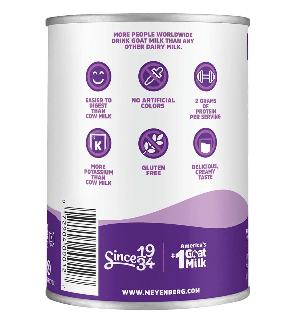 (2 pack) Meyenberg Evaporated Vitamin D Goat Milk Unsweetened, 12 fl oz