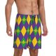thumbnail image 2 of Balery Mardi Gras Pantalones cortos de pijama de punto de algodón para hombre con cinturilla y bolsillos-Medium, 2 of 6