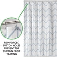 thumbnail image 4 of Polyester Fabric Modern Geometric Herringbone Print Shower Curtain with Reinforced Buttonholes for Master and Guest Bathroom - Machine Washable & Water Resistant - Blue, 4 of 5