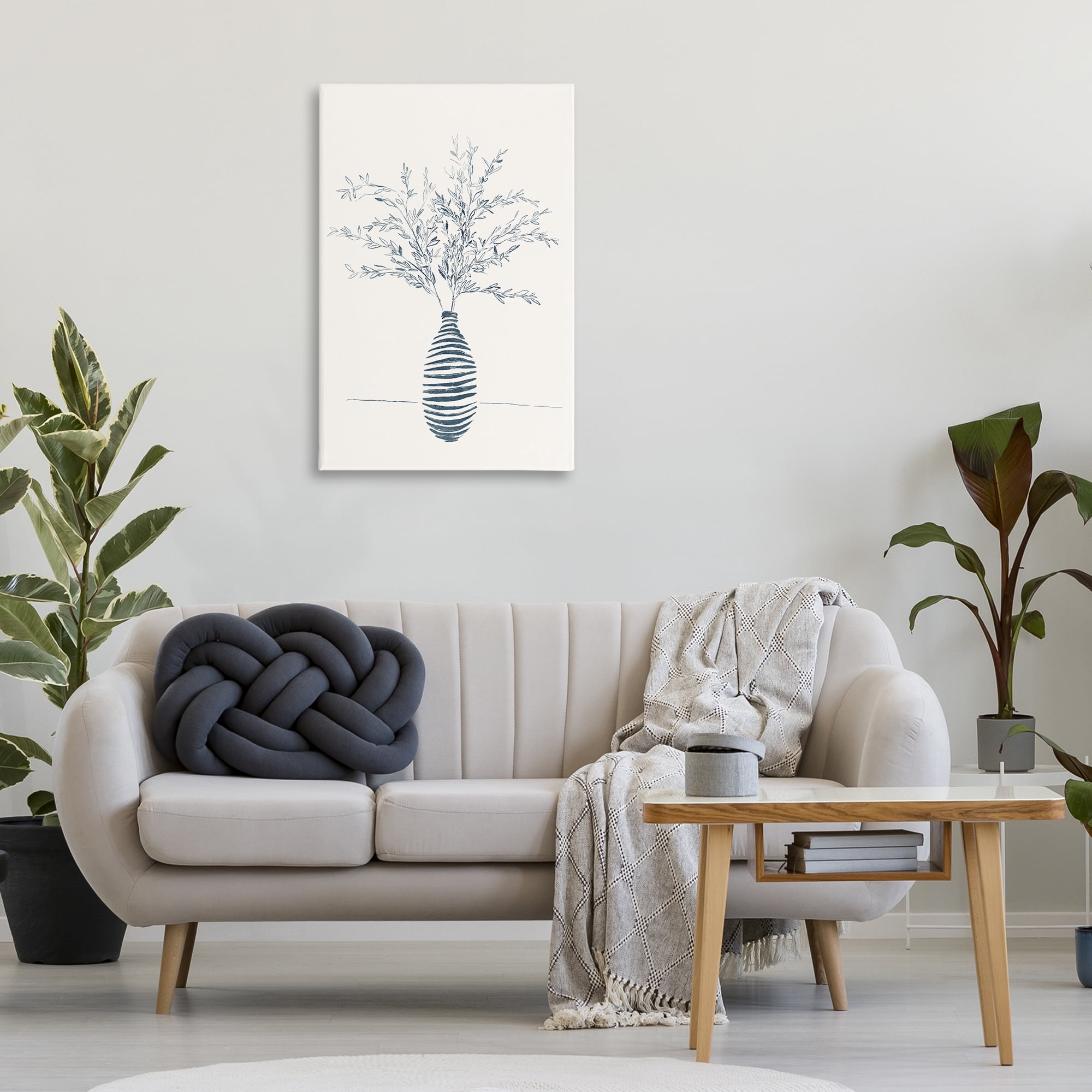 Stupell Industries Minimal Herb Vase Botanical & Floral Painting Gallery Wrapped Canvas Art Print Wall Art, 24 x 36