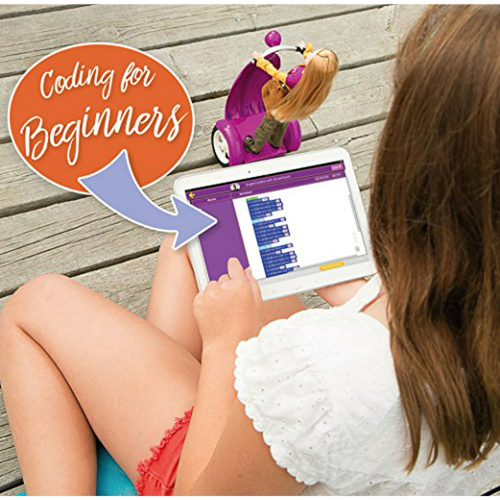 SmartGurlz Coding Robot for Girls, Jun on Robotic Scooter, STEM Education,  Manage Screen time and Kids Learn to Code While at Home, Rechargeable