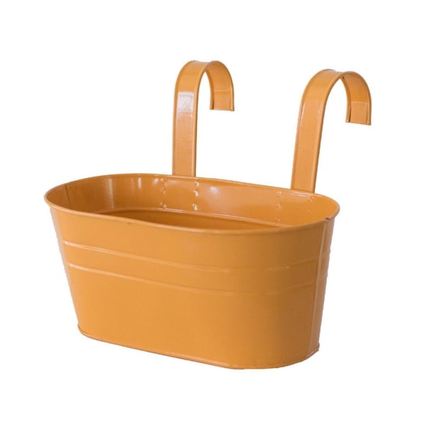 Cubo De Metal Con Gancho Desmontable Cubo De Almacenamiento Colgante Para Cerca Ventana Patio Jardín Kearding HA042815-01