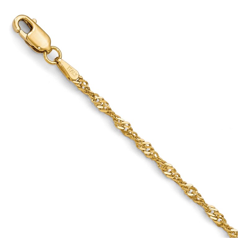 Leslie's 14K Yellow Gold Singapore Chain Bracelet - Length 9