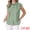 Green, variant on Women's Gingham Top Work Cap Sleeve Vintage Plaid Button Down Shirts L Red