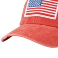 thumbnail image 6 of vigerkar Oversize American Flag Embroidered Washed Trucker Mesh Cap (Orange, One Size）, 6 of 7