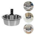 thumbnail image 2 of 2 juegos de comederos elevados para perros que ahorran espacio y se montan en la pared. Comedero de acero inoxidable para perros. Cuencos colgantes para comida y agua., 2 of 8