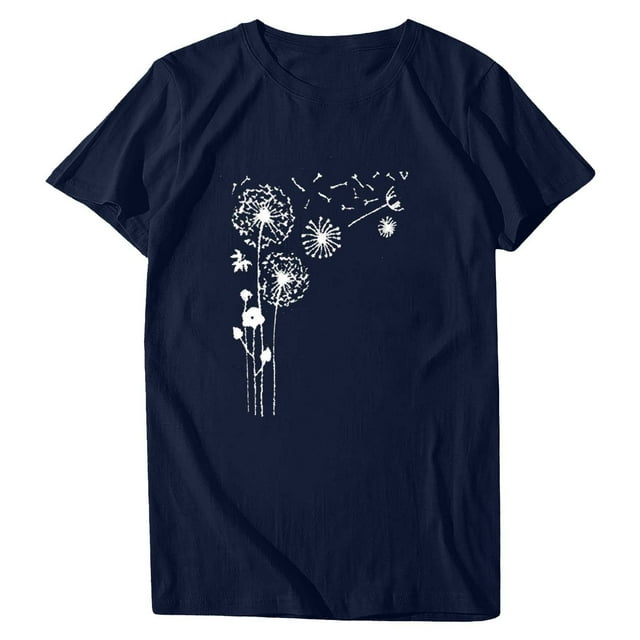 T-shirt Blouse à Manches Courtes à Col Rond Imprimé pour Femmes Grande Taille