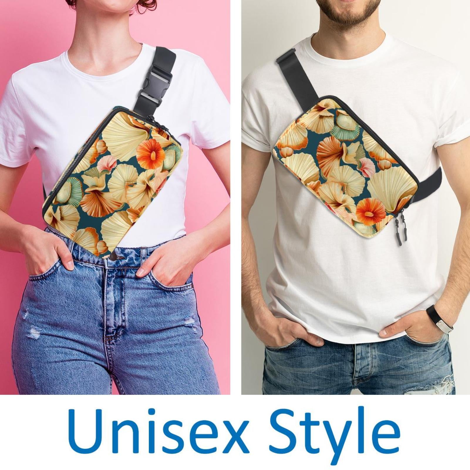 Seashell Money Belt Waist Bag Fanny Pack - Lightweight Adjustable with Extension Strap Unisex