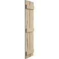 thumbnail image 4 of Ekena Millwork 11 1/2"W x 66"H Rustic Two Board Spaced Board-n-Batten Hand Hewn Faux Wood Shutters (Per Pair), Primed Tan, 4 of 12