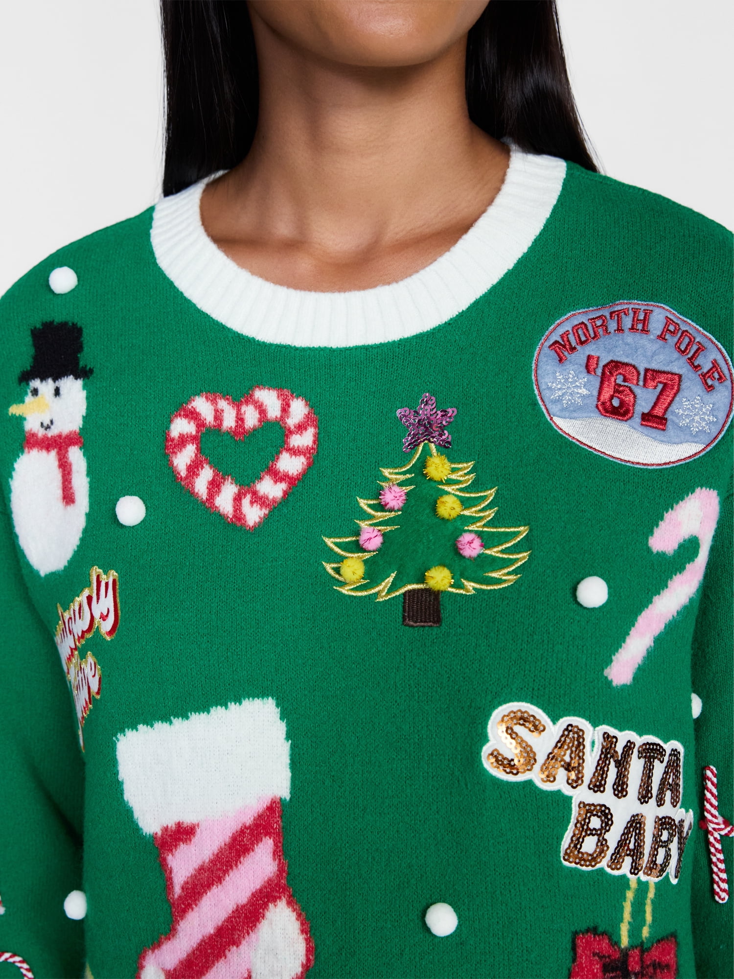 Holiday Time Women's and Women's Plus Christmas Sweater, Midweight, Sizes XXS-4X