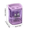 thumbnail image 3 of Fesfesfes Quadrilateral Double Hole Transparent Pencil Sharpener Mini Portable Manual Pencil Cutter Lightweight Pencil Sharpening Tool(Random Color), 3 of 9
