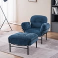 thumbnail image 4 of MCombo Modern Accent Chair with Ottoman, Living Room Chairs with Removable and Washable Cushion, Chenille Upholstered Leisure Sofa Chair for Bedroom Office 4071, 4 of 9