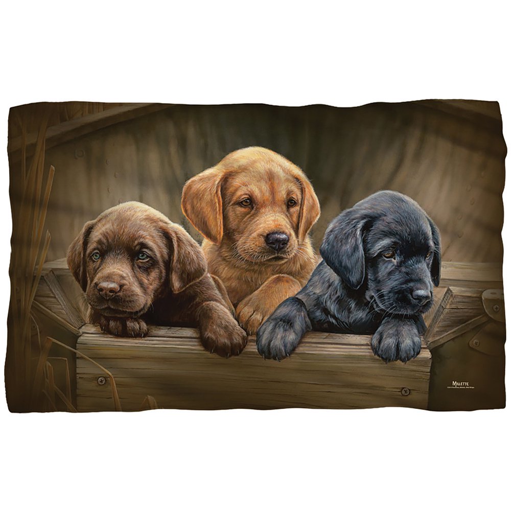Labrador Puppies Fleece Throw Blanket 36 X 58 Polyester Fleece Machine