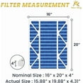 thumbnail image 2 of MervKing 16x20x4 Air Filter | MERV 11 | MPR 1000-1200 Ultra Pro | 2-Pack | Pleated HVAC AC Furnace Replacement Air Filters | Actual Size: 15.88" x 19.88" x 4.31", 2 of 7