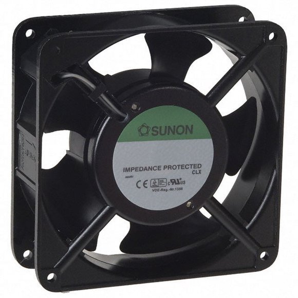 DP200A - FAN AC 220V 4.7X1.5IN BB W/TAB 0.12A 50DB 117CFM 22W 3150RPM