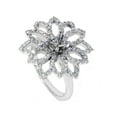 thumbnail image 3 of 3/4ct Diamond Flower Ring Setting 14K White Gold Engagement Semi Mount, 3 of 3