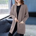 thumbnail image 2 of ShomPort Warm Knit Cardigan Sweaters for Women Open Front Long Sleeve Long Cardigan with Pockets, 2 of 6