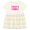 Natural with Stripes, variant on Inktastic Poppy's Girl Pink with Hearts Girls Baby Dress