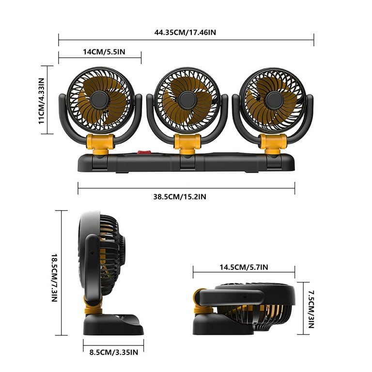 fans that plug into cigarette lighter Yyuenw 12v Car Fan, Electric Three Head Car Cooling Fan with 360 Degree  Adjustable, Cooling Air Circulator Fan That Plugs into Cigarette Lighter,  Auto
