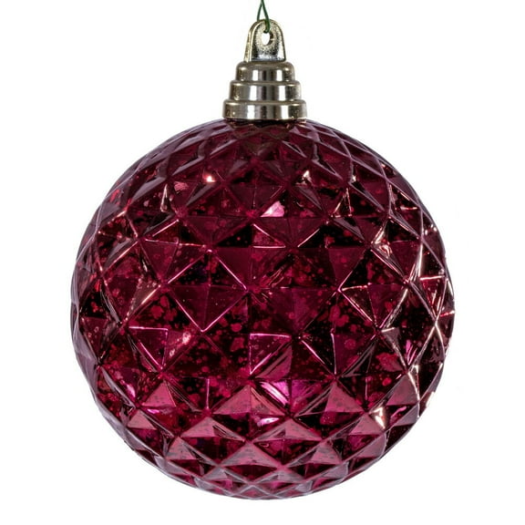 4.75" Burgundy Diamond Mercury Orn 4/Bag
