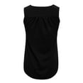 thumbnail image 3 of Beach Vacation Clothes for Women Cleavage Tops for Women Chambray Top Top Thick Strap Band 13 Memory Girl Crop Tops Cute Summer Design Your Own Sock Cowl Neck Summer Black 2XL, 3 of 8