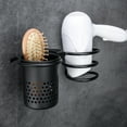 thumbnail image 2 of Wall Mount Hair Dryer Holder, Blow Dryer Holder Rack Stand, Bathroom Washroom Storage Organizer Hanging with 2 Hooks + 1 Storage Cup, 2 of 4