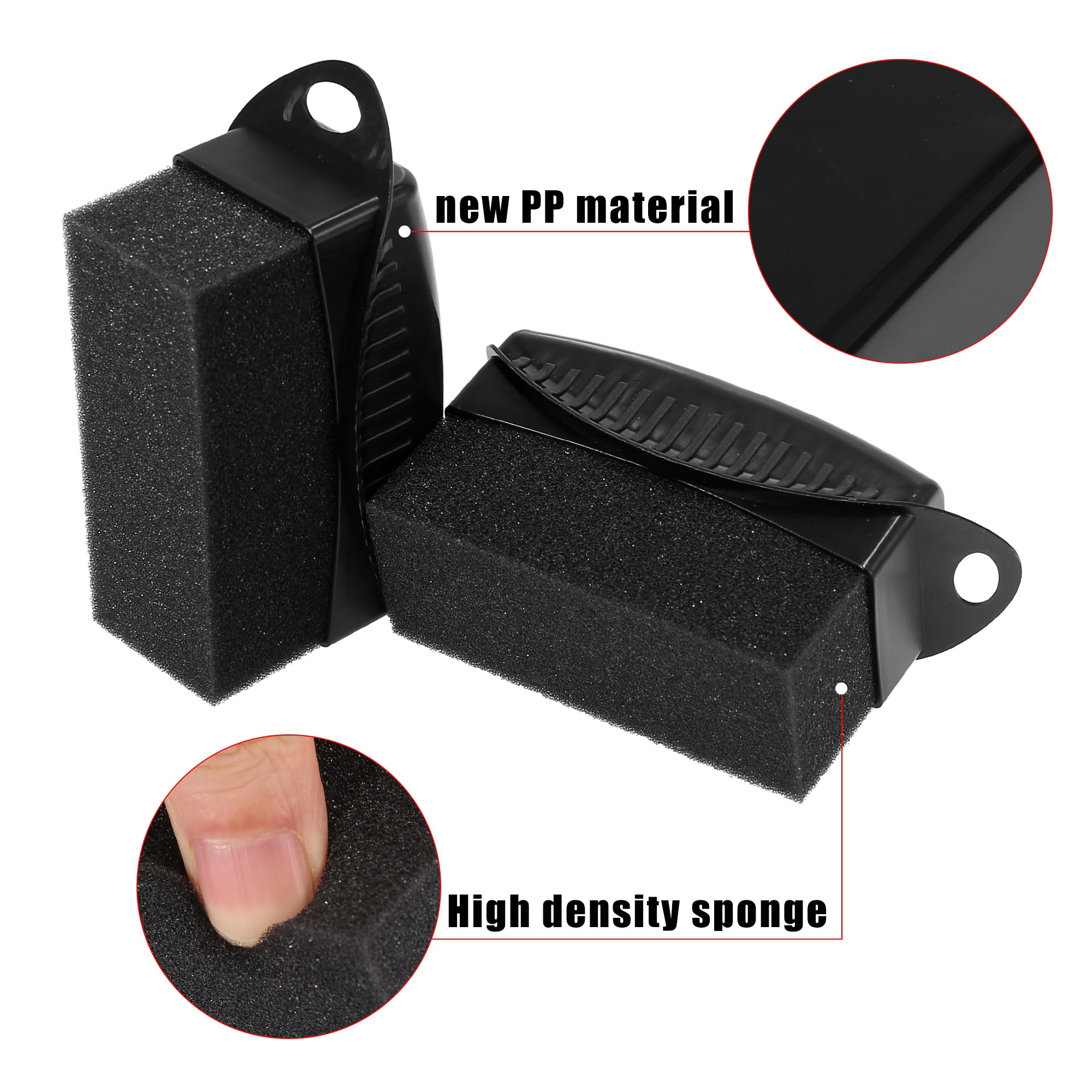 Unique Bargains 2Pcs Tire Wheel Rim Trim Sponge Foam Brush 3.94"x1.57"x2.36" Black