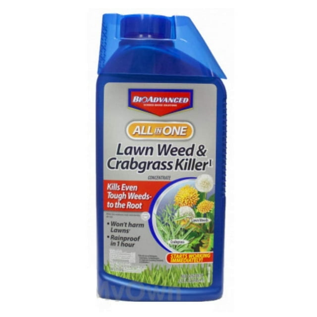 BioAdvanced AllinOne Lawn Weed & Crabgrass Killer 32 oz Concentrate for Dandelions, Crabgrass