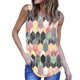 thumbnail image 2 of Camiseta sin mangas con cuello redondo y estampado geométrico con bloques de color, camiseta informal holgada para verano, 2 of 4