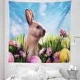 thumbnail image 1 of Easter Tapestry, Blossoming Flowers with Colorful Painted Eggs and Fluffy Bunny Nature Photography, Fabric Wall Hanging Decor for Bedroom Living Room Dorm, 5 Sizes, Multicolor, by Ambesonne, 1 of 1