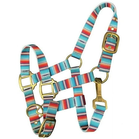 Showman Pony Nylon Halter w/ Teal Serape Print