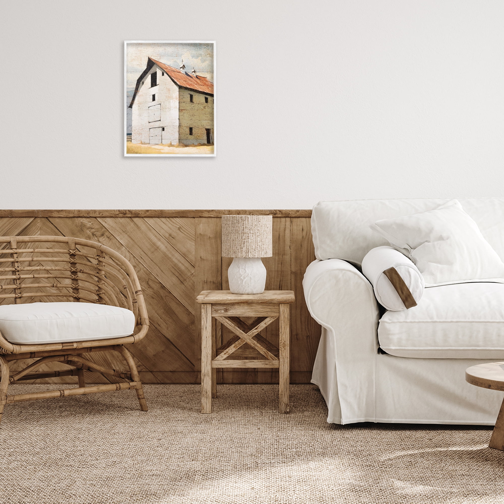 Stupell Industries Rustic Big Barn Red White Framed Giclee Art, design by Susan Jill