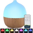 thumbnail image 1 of Haoday 6 Top Essential Oils, 300ml Wood Grain Aromatherapy Diffusers with Remote Control, 7 Colors Light, Adjustable Cool Mist Mode Essential Oil Diffuser, Timer&Waterless Auto Shut Off, 1 of 6