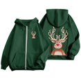 thumbnail image 4 of WILLBEST Sudadera Deportiva para Mujer Ladies' Christmas Printed Zipper Long Sleeved Pocket Drawstring Casual Hooded Sweatshirt 2036 Chica​​, 4 of 8